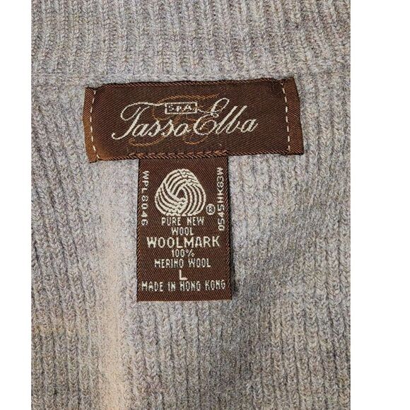 Tasso Elba Men's Beige 100% Wool Full Zip Sweater Size L - Picture 6 of 7